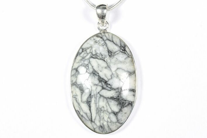 Polished Pinolite Pendant (Necklace) - Sterling Silver #354013